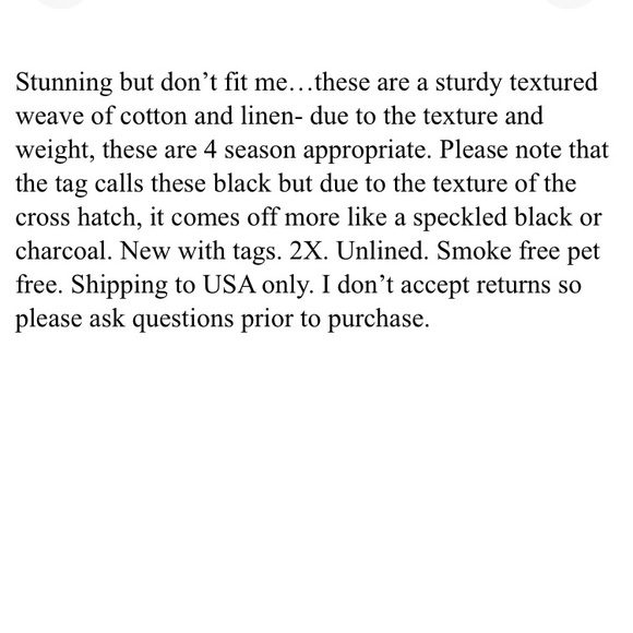 New with tags 2X Eileen Fisher cotton blend crosshatch trouser pants - Picture 6 of 6